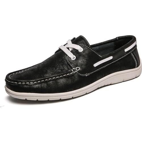 Hot New Breathable Antiskid Loafers Men Shoes Genuine Leather Driving Shoes Retro Fashion Flats Shoes Classic Men Designer Shoes