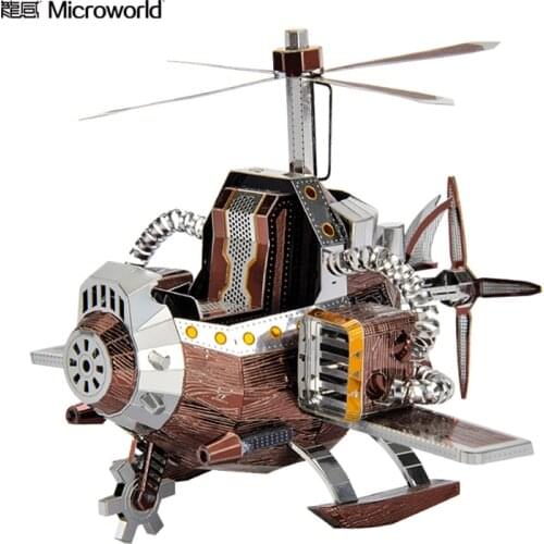 MICROWORLD 3D Metal Puzzle Field Rescue Aircraft Home Decoration Adult Collection Gifts Model Jigsaw Puzzle Toys Fans Collection
