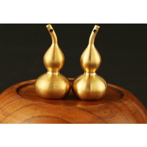 Handmade Pure Brass auspicious gourd Miniature DIY ornament Fitting Keychain Pendant souvenir Accessories gift a0767