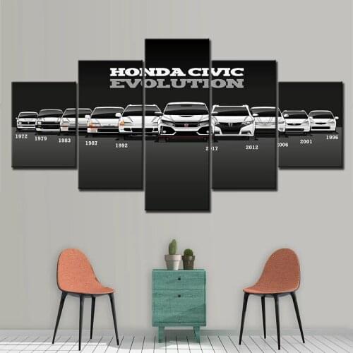 Wall Art Modular Pictures Posters Canvas Printed Honda Civic Car Painting Modern Home Decoration Fashion Living Room Framework