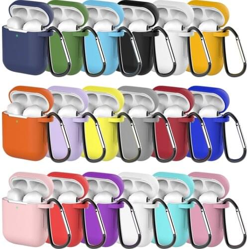 Soft silicone for Airpods 2/1case simple universal Bluetooth headset shockproof case Air Pods 2 case liquid cover with keychai