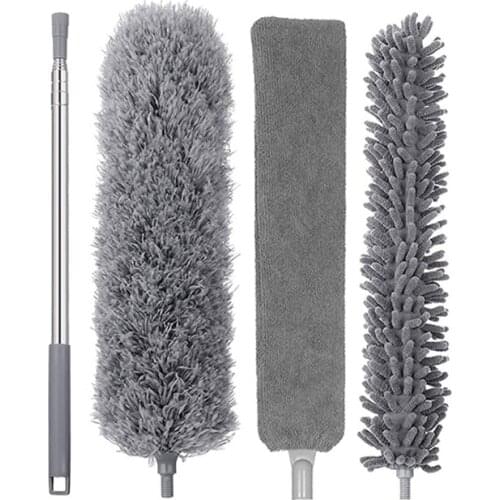 Extendable Feather Duster Kit, Duster Cleaning with Extension Pole Microfiber Crevice Duster Hand Duster for Cleaning