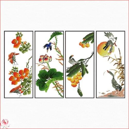 Joy Sunday birds and scenery cross stitch kit 14ct 11ct needle and thread embroidery set DIY handmade needlework embroidery kit
