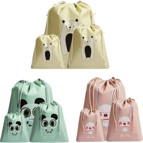 1 Pcs Cartoon Animals Tea Gift Bag Sundries Organization Bags Baby Clothing Travel Shoe Underwear Beam