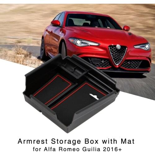 Central Console Armrest Storage Box for Alfa Romeo Giulia 2016 2017 2018 Car Interior Holder Tray