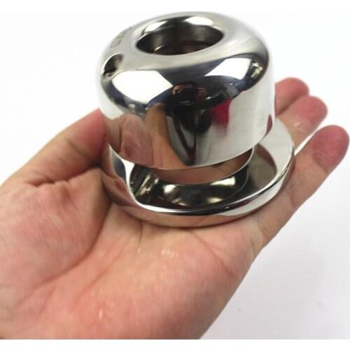 Top Stainless Steel Scrotum Weight Pendant Penis Restraint Locking Penis Ring Cock Cage Chastity Device Sex Toy for Men BB-67