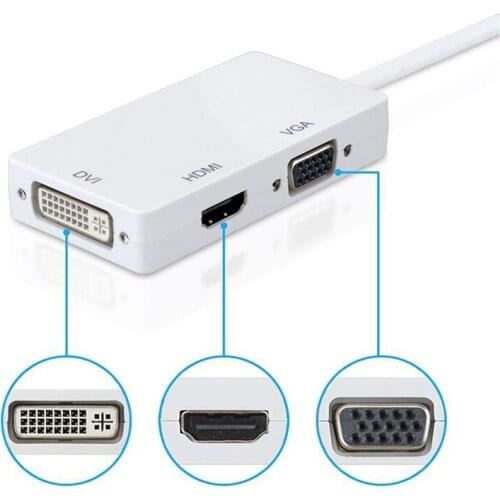 Mini DP to VGA+HDMI+DVI three-in-one multi-mode converter adapter 1080P HD High transmission speed Durable