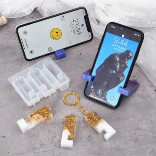 Transparent Silicone Mould Dried Flower Resin Decorative Craft DIY Mobile phone holder keychain Mold epoxy resin molds for jewrl