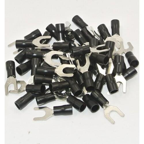 SV3.5-5 Black Insulated Spade Fork Wire Connector Electrical Wiring Crimp Terminal wire Cable Connector 1000PCS/PackSV3.5-5 SV