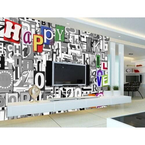 Custom vintage wallpaper, the letter of the mural for the living room bedroom TV background wall waterproof papel de parede