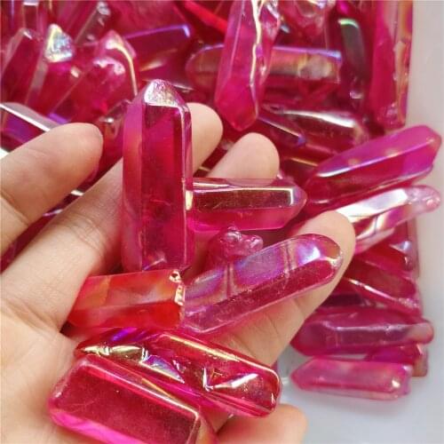 High Quality Color Electroplated Angel Aura Quartz Crystal Tumbles Points For Decoration Wedding Souvenirs