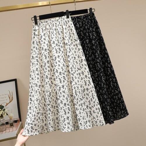 2021 Summer New Style Western Style Loose And Slim Floral Covered Chiffon Skirt