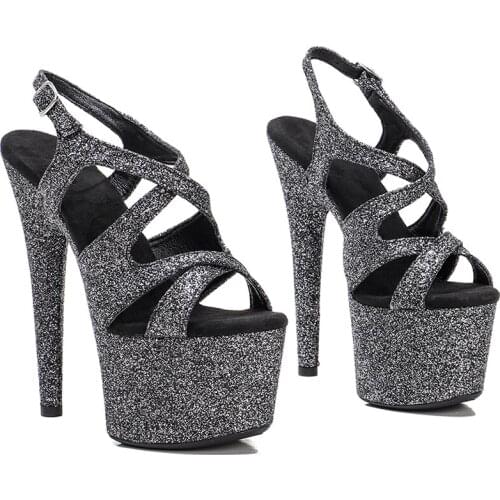 Leecabe 17CM/7Inch Womens Platform Sandals party High Heels Shoes Pole Dancing Shoes