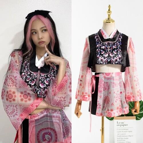 KPOP TWICE EXO IU Seo Yea Ji fashion sexy Cardigan vest long sleeved shirt blouses+black slim shorts pink mini skirt women suits