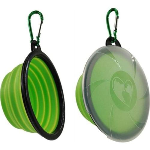 2pcs Silicone Pet Collapsible Folding Bowl with Lid Portable Dog Cat Water Bowls for Walks Camping