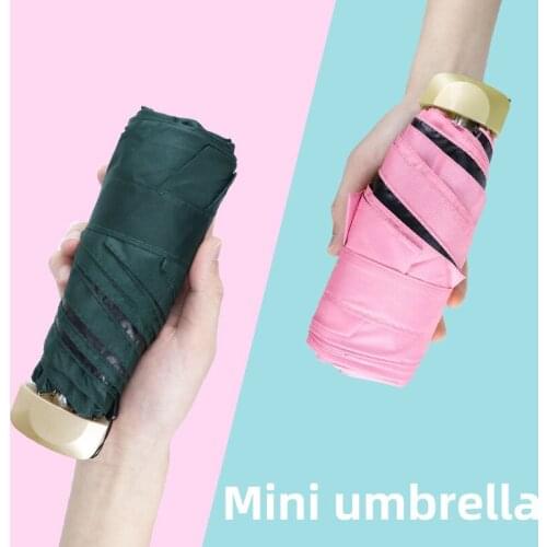 210g Super Light Pocket Folding Umbrella Rain Women Gift Men Travel Parasol Girl Anti-UV Sun 5 Fold Mini Umbrellas Kids Paraguas
