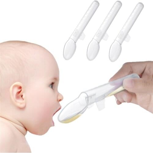 3pcs/lot Safety PP Medicine Feeding Spoon for Baby Infant Transparent Baby Medicine Feeder Anti Choke Dropper Device with Scale