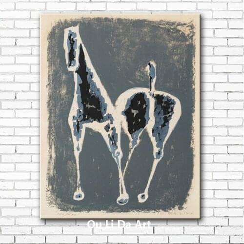 Abstract animal blue horse landscape canvas printings oil paintings printed on canvas living room wall art decoration pictures