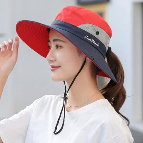CZHCQQ Safari Sun Hats Women Cap Summer Ponytail Baseball Cap Uv Protection Female Outdoor Beach Sun Hat With Direct Visor 2019