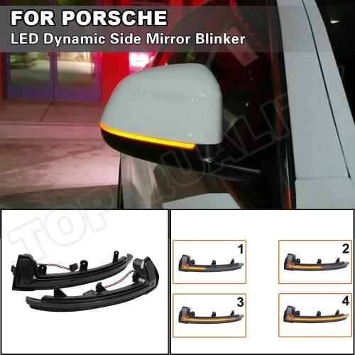 For Porsche Cayenne 2015-2018 OEM#:958-631-101-3 Smoke LED Side Wing Mirror Turn Signal Light Dyanmic Indicator Flashing Lamp 2X