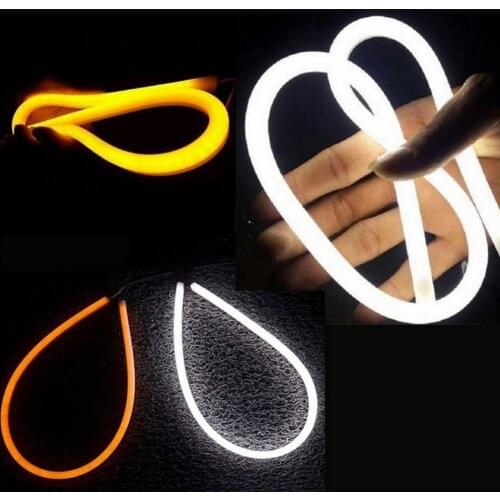 60CM Flexible LED Strip Car Daylight Running Light Tube Switchback Headlight Lamp Display Light Running Light for Car