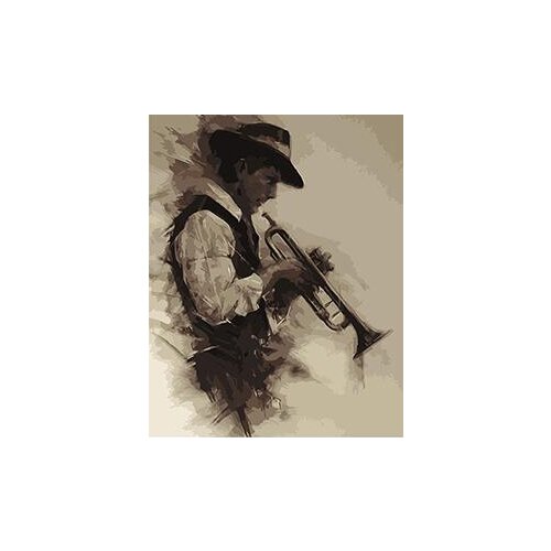 MaHuaf-X932 Man with trumpet painting by numbers art canvas painting wall pictures for living room home decor 40x50cm framed