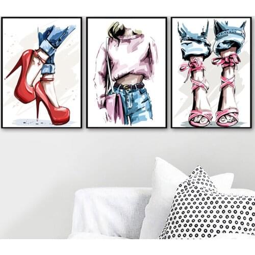 Fashion Woman Haunch Bag Shoe Diamond Painting 5D Diy Cross Stitch Kits Embroidery Square Round Full Mosaic Home DecorZP-3920