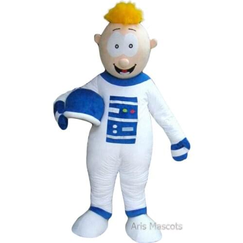Adult Size Astronaut Mascot Costume Full Body Plush Suit People Character Mascots Production Astronaut Cosplay Fancy Dress