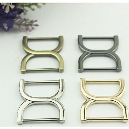 20Pcs DIY Metal Heavy Duty Thickness Shoulder Leather Bag Strap Belt Web Double D Ring Adjust Buckle Slider Loop O 1 inch D Ring