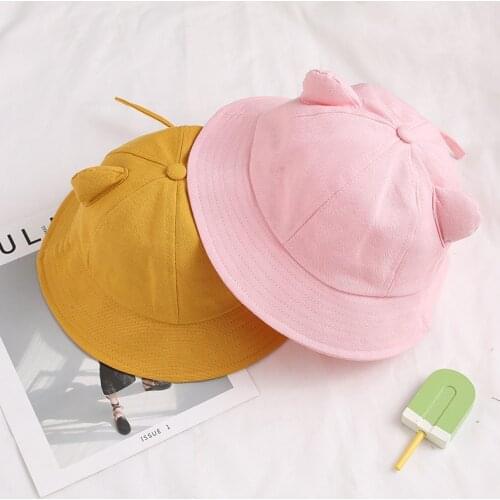 Cute Sweet Parent-child Kids Solid Color Dome Fisherman Hat Female Japanese Sun Hat Leisure Cartoon Basin Hat