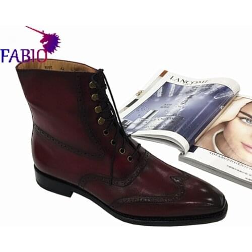 Cowhide shoes for men are imported from France shoes for men Italian sole mens boots