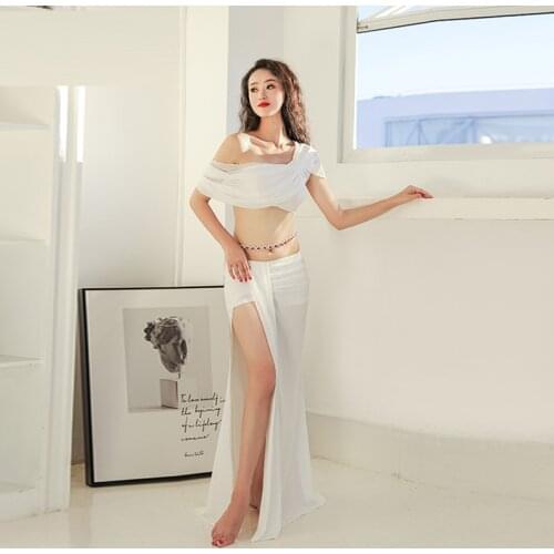 New Belly Dance Costume Female Elegant Goddess Oriental Dance Pop Song Training Suit For Women Bellydancing Clothing Top Skirt