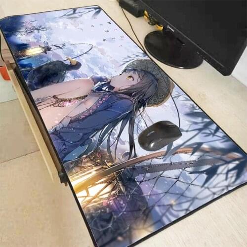 Anime Girl Extra Large Gaming RGB LED Mouse Pad for Computer Gamer Laptop Notebook Keyboard Carpet Mouse Mat Rubber Table Rug