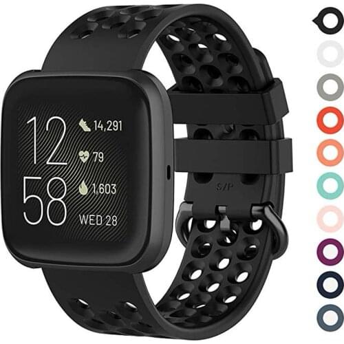 For Fitbit Versa Original Bands Silicone Band with Ventilation Holes for Fitbit Versa 2 LITE Quick Release Sport Watchband