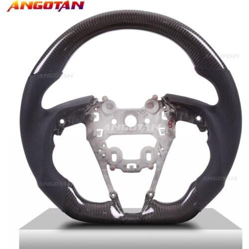 Perforated leather LED Carbon Fiber Steering Wheel Sprort Car volante esportivo Fit For Hyundai TUCSON