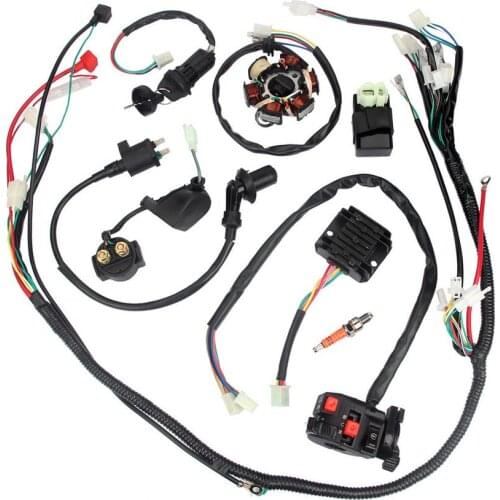 Full Electrics Wiring Harness Solenoid Coil Rectifier CDI Kit For 125cc 150cc Motorcycle ATV Quad Pit Bike Buggy Go Kart