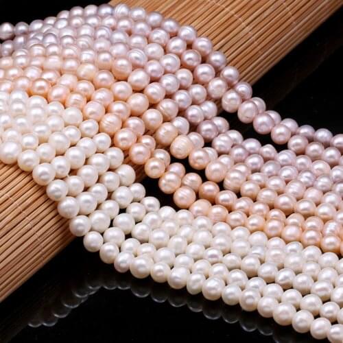 Natural Freshwater Pearl Bead AAA Round Shape 5-6mm Punch Beads for Charms Jewelry Making DIY Bracelet Necklace Crafts