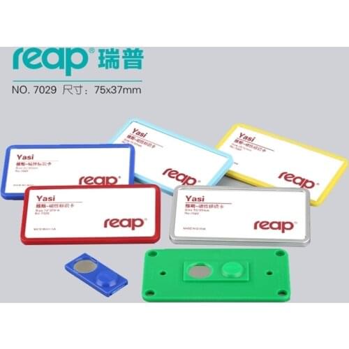 Reap7029 10pcs/1 Lot 75*37mm Abs Magnetic Name Tag Badge Holder Magnet Badges Id Holders Work Employee Card