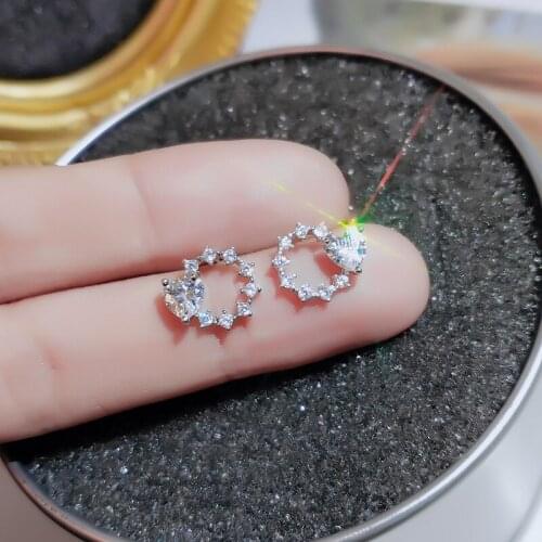 Diamonds Fashion Jewelry S925 Sterling Silver Earrings Women Heart Wedding Fine Jewelry Silver Bohemia Earrings for Gift Luxury