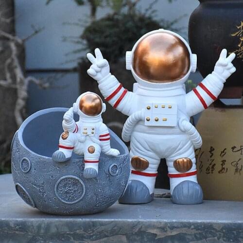 Modern Spaceman Astronaut Resin Vase Flower Pot Garden Balcony Figurines Weddings Crafts Home Decoration Accessories Living Room