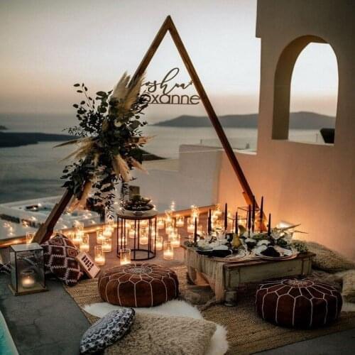 New wrought iron triangle arch wedding decoration wedding party geometric arch background stage decoration