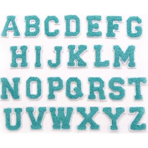 Embroidery Brand Patch Green Color Name Letter Sew on Transfer Iron on Sticker Baby Clothes Bag Decoration