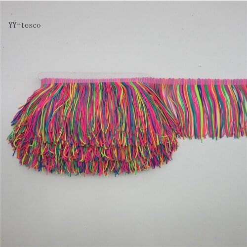 YY-tesco 10 Yards 10cm Wide Lace Fringe Trim Tassel Fringe Trimming For DIY Latin Dress Stage Clothes Accessories Lace Ribbon