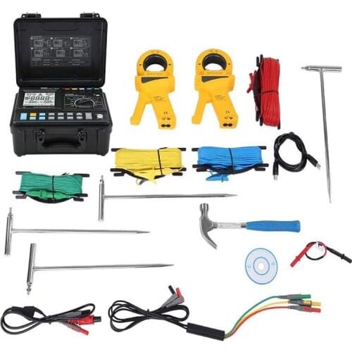 Earth electrode ground leakage current tester with loop tester