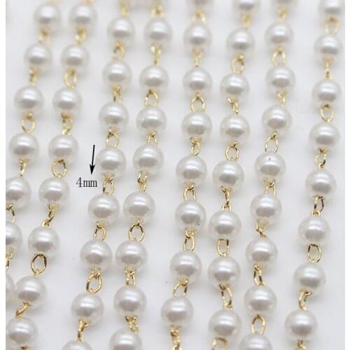 ZMASEY New Hot 1M Handwork Link Pearl Chain Decoration Welding Pull Constantly Necklace Bracelet Decorative Chain Accessories