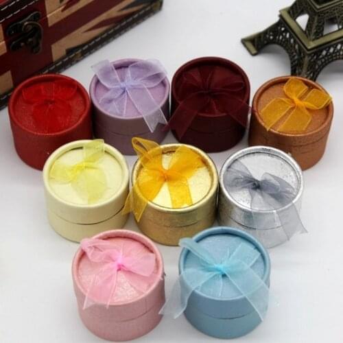 10 pieces 1 batch of new round beautiful bow jewelry box wedding ring storage box earrings necklace bracelet gift packaging box