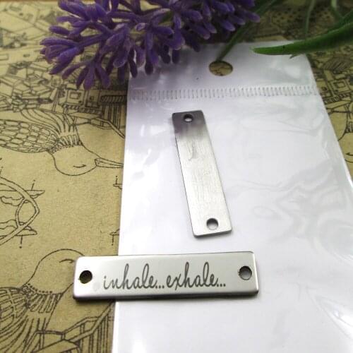 10pcs--Inhale Exhale Connector stainless steel charms more style for choosing DIY Charms pendants for necklace 30x7mm