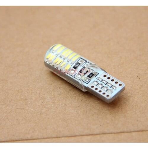 100 PCS T10 W5W led silicone gel light 194 168 3014 24smd LED Light Bulb Clearance Lights 12V T10 Lights