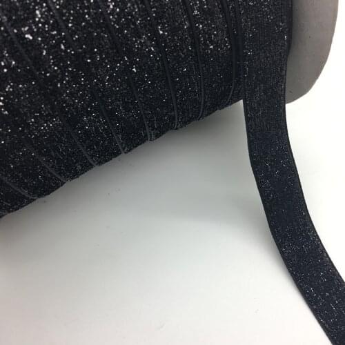 3 yards/lot 3/4"(20mm)Wide Glitter Black Velvet Ribbon Headband Clips Bow Wedding Decoration