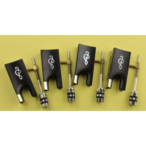 4 set new top ebony violin bow frog 4/4 inlaid musical notes screw accessorie​s